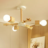 Beige Snowflake Pendant Light: Japanese Style Wood Chandelier for Bedroom - This is the perfect choice for adding a modern touch to any home! The "Japanese Style Beige Pendant Light Snowflake Shape Wood Chandelier for Bedroom"